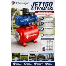 Jet150 Bakır Su Pompası Otomatik 24 Litre Yatık Tank 1.5 Hp Bakır Jet Su Motor 5 Daire Bahçe İçin Kullanılır