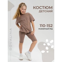 Sovalina Çocuk Yazlık Bisiklet Taytı İle Takım 391333967 Bej Sovalina Çocuk Yazlık Bisiklet Taytı İle Takım 391333967 Bej