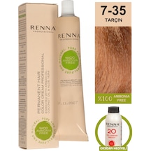 Renna Bitkisel Amonyaksız Saç Boyası 60 Ml 7-35 Tarçın Oksidan Hediyeli