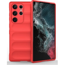 Muratech Newface Samsung Galaxy Uyumlu  S23 Ultra Kılıf Optimum Silikon - Kırmızı