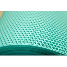 Banyo İçin Kaydırmaz Pvc Paspas Turkuaz Rengi Petek Desenli 90 Cm X 1 Mt Turkuaz