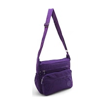 Baginn Kadın Postacı Çanta Çok Bölmeli Klinkır Yağmura Dayanıklı Kumaş Çapraz Askılı Omuz Çantası 30 20 Cm Mor