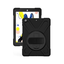 Apple Uyumlu iPad  10.2 2021 (9.Nesil) Defender Zırhlı Tam Koruma Silikon - Siyah