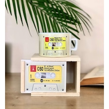 Kaset Tasarımlı Kutulu Kupa Beyaz - Çok Renkli