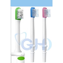 Gh Dent Sh16 Uyumlu 3 Lü Fırçalı Yedek Başlık Seti - Tek Gözlü Yüksek Tazyik & Profesyonel Fırçalama - Bpa Free & Fda Kriterli
