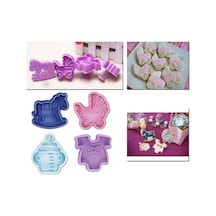 Plastik Basmatik Kurabiye Kalıbı Baby Shower Asorti