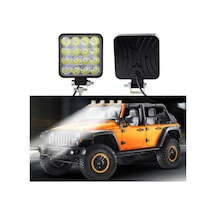 16 Led Kare Off Road Iş Makinası Çalışma Lambası Sis Farı
