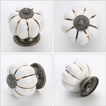 Adet Seramik Düğmeler Vintage Düğme Çekmece Kulpu Balkabağı Şeklinde Çekmece Kulpu Mobilya Kapı Dolap Gardırop Şifonyer Dekoratif