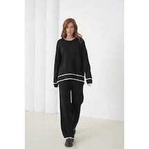 Park Karon Kadın Siyah Bisiklet Yaka Oversize Kazak Pantolon Triko Alt-üst Takım 12352 Siyah Park Karon Kadın Siyah Bisiklet Yaka Oversize Kazak Pantolon Triko Alt-üst Takım 12352 Siyah