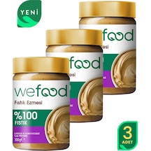 Wefood Şekersiz Sade Fıstık Ezmesi 300 gr 3'lü