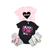 Stil-x Black Pınk Baskılı 2' Li Takım Kız Çocuk Tshirt, %100 Pamuklu Soft Kumaş Çok Renkli-5