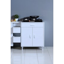 Eliusta Nıvera 65 Cm Mutfak Dolabı Beyaz Ankastre 65x88x56 Cm Ocak Dolabı Tüp Gizleyici Kapaklı Dolap Beyaz