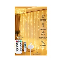 Dekoratif Peri Led Işık - 3x3 Metre 300 Led Ve Uzaktan Kumanda İle