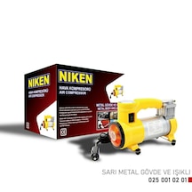 Niken Metal Gövde ve Işıklı Sarı Hava Kompresörü