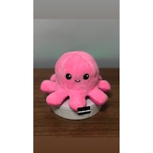 Mod Değiştiren Ahtapot Duygulu İki Yüzlü Peluş Oyuncak 20 Cm Hediyelik Uyku Arkadaşı Pembe