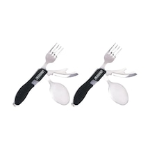 2 Adet Orcamp Çatal&kaşık&bıçak Kamp Seti Siyah Out-1350