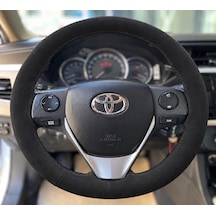 Toyota Verso Ar20 Direksiyon Kılıfı Alcantara Süet Monza Black Serisi Siyah 2013-2018