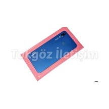 Tkgz - P20 Lite Arka Pil Batarya Kapağı Cam Kamera Lensi Mavi