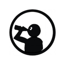 Su İçen Adam Oto-motor-laptop-dekor Sticker 20 X 20 Cm