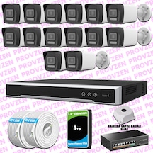 Provzen Hikvision 14 Kameralı Ip 1080p Colorvu Güvenlik Kamerası Mikrofonlu Olay Anında Bildirim