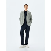 Koton Slim Fit Düğmeli Pamuk Karışımlı Mono Yaka Klasik Blazer Ceket Antrasit 5sam50005hk Antrasit
