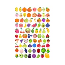 80 Adet Cute Meyveler Sticker Seti - Etiket Seti Scrapbook Bullet Journal Çok Renkli