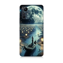 Xiaomi Redmi Note 12s Uyumlu Ay Işığında Sandal Yolculuk Desenli Silikon Kılıf Çok Renkli