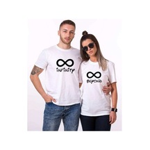 Tshirthane Infinity Beyond Sevgili Kombinleri Tshirt Kombini Beyaz