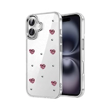 Mey İthalat Apple Uyumlu iPhone 16 Fiyonk Desenli Kapak - Desen 3 Şeffaf