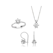 Gümüş Tek Taş Bayan Set - St1160041 - Name: 14 Açık Gold