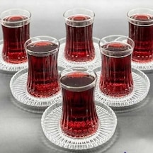Paşabahçe Elysia Çay Bardağı Riva Çay Tabağı Takımı 24 Parça Beyaz