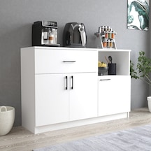 Tanmob Mtd0401 İnci 128 Cm Kapaklı Çekmeceli Alt Mutfak Dolabı Beyaz Beyaz
