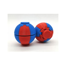 Alvera Press Küresi 3d Baskı Dönüşen Mekanik Fidget Stres Oyuncağı-kırmızı-mavi