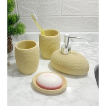 SARI PETEK 4 LÜ BANYO SETİ 20x20x13cm Sarı