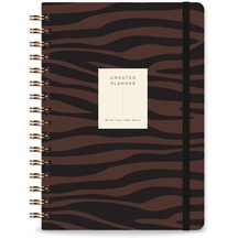 Spiralli Süresiz Planlayıcı Ajanda Kahverengi Zebra- 15x21 Çok Renkli