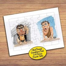 Mağara Adamları Çocuklara Özel Puzzle Yapboz Tablo-53514