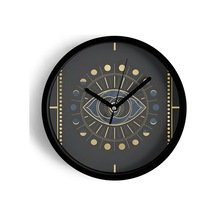 Üçüncü Göz - Altıncı Çakra Temalı Modern Duvar Saati - 30cm - Önü Camlı Siyah Kasa-jh0152 Siyah