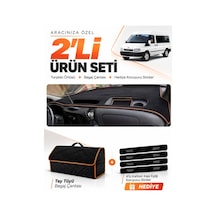 E-biz Ford Transit 2001-2006 Uyumlu Torpido Örtüsü + Tay Tüyü Çanta - Siyah-kahverengi - Fo028