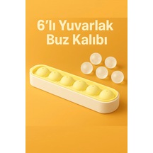 6 Sıralı Sarı Silikon Yuvarlak Buz Kalıbı Kahve, İçecek, Kokteyller İçin Yuvarlak Buz Kalıbı Silik Diğer