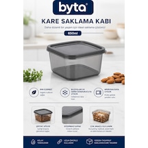 650 Ml Kare Saklama Kabı Bpa Free Kapaklı Gıda Saklama Kabı Buzdolabı, Derin Dondurucu Ve Mikrodalgaya Uygun Şeffaf