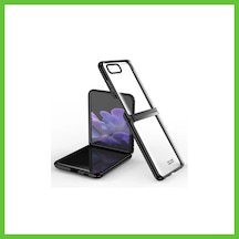 Bezos Samsung Uyumlu  Galaxy Z Flip 4 Kılıf Fold Element Kapak - Siyah Dmc