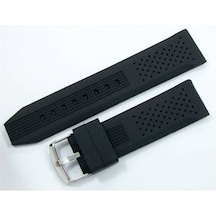 Lacost Model Silikon Saat Kordonu Siyah 18Mm Slikon Kordon Kolçak