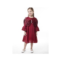 Xo Kids Kız Çocuk Elbise 3-10 Yaş 989 Bordo