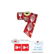 Dikkat Kırılır Etiket 70x80 12 Rulo 500'lü Sarım