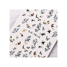 Nailist Floral Çiçekli Seri - Altın Yaldızlı Yapışkan Tırnak Sticker Nail Art Tırnak Dövmesi 44906473