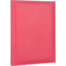 2K 2027 Yeni Yıl Deri Kapak Ajanda Defter Tarihli Çizgili 17x24 CM - Fuşya
