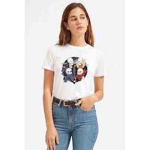 Undertale Skull Os Baskılı Beyaz Kadın Tshirt