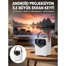 Znv Zenvia Mey İthalat Hd Ayaklı Portatif Projeksiyon Cihazı Bluetooth Wifi Akıllı Android İşlemcili Yeni Nesil