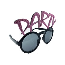 Party Yazılı Simli Pembe Renk Parti Gözlüğü 15x7 Cm Evimdeyokyok Yetişkin