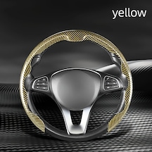 Dashanshop Sarı Renkli Evrensel Direksiyon Kılıfı Karbon Desen Kaymaz Deri Hissi Abs Malzeme Sarı